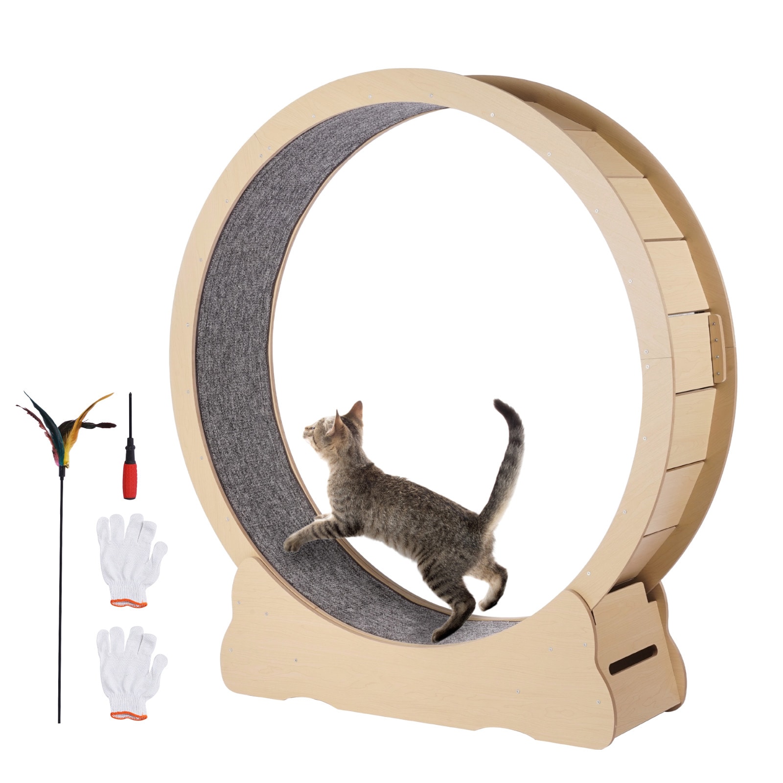 Wooden Cat Exercise Wheel Large Treadmill For Indoor Cats_voghion.com